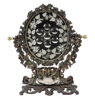 Rococo Style Painted Cast Iron Table Mirror