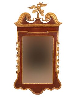 Chippendale Parcel Gilt and Mahogany Mirror