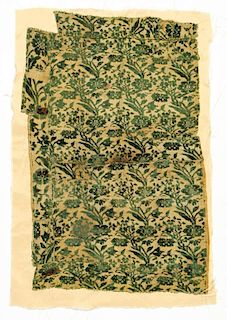 Pre-Circa 1600 Venetian Silk Voided Velvet Fragment