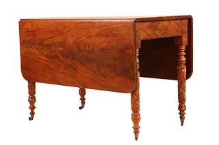 Federal Carved Mahogany Drop Leaf Table