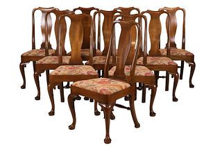 Ten Kittinger Queen Anne Style Dining Chairs