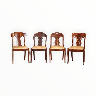 Four Similar Empire Mahogany Side Chairs