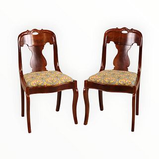 Pair of Empire Mahogany Side Chairs