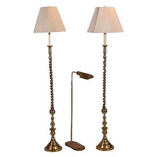 Brass Floor Lamp In the Manner of Cedric Hartman