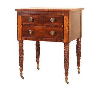 Federal Carved Mahogany Work Table