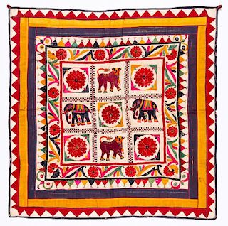 Fine Embroidered Chakla Cloth, Gujarat, India