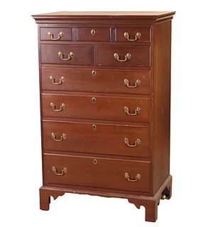 George III Style Mahogany Tall Chest of Drawers