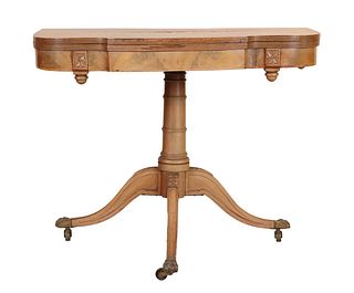 Federal Carved Mahogany Trick Leg Card Table