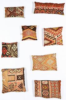Group of 8 Antique Turkish Kilim Pillows