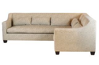 John Boone Blue-Upholstered Sectional Sofa