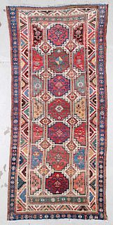 Antique Kurd Caucasian Rug: 3'11'' x 8'7'' (119 x 262 cm)