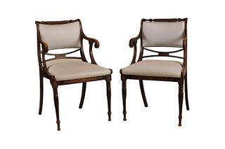 Neoclassical Paint-Decorated Armchairs