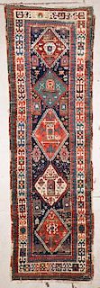 Antique Kazak Rug: 3'5'' x 11'7'' (104 x 353 cm)