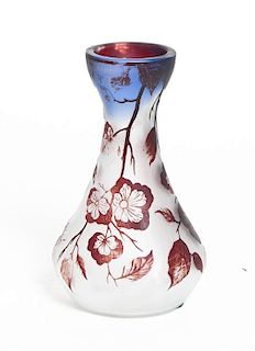 A Cameo Glass Vase, Height 8 1/2 inches.