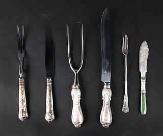 English Sterling Silver Handled Meat Carving Set