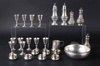 Eleven Small Sterling Silver Sherry Cups
