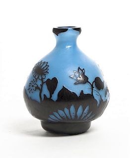 A Cameo Glass Vase, Height 4 1/2 inches.