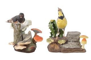 Boehm "Meadowlark" and "Towhee" Porcelain Figures
