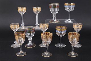 Group of Assorted Gilt Decorated Cordial Glasses