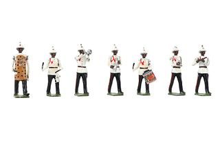 Seven Hand-Painted Tin Musicians 