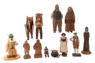 Group of European Carved Wood Figures