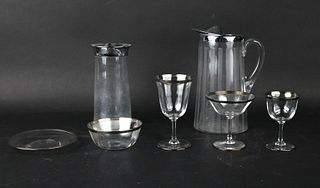 Group of Silver Rimmed Stemware