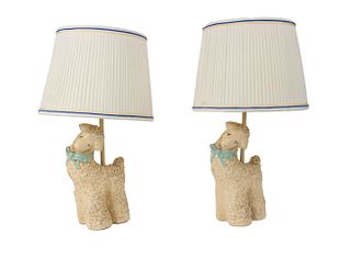 Pair of Sheep-Form Table Lamps