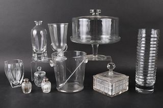 Ten Assorted Colorless Glass Table Articles