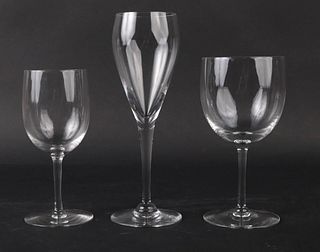 Large Group of Colorless Glass Stemware