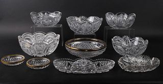 Ten Cut Glass Bowls and Dishes