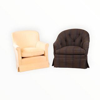 Two Upholstered Club Chairs