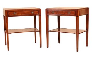 Pair of Federal Style Mahogany Bedside Tables