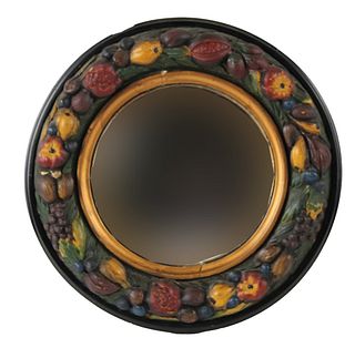 Fruit-and-Floral Decorated Circular Mirror
