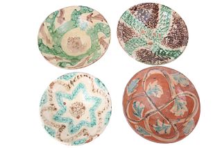 Four Italian Glazed Terracotta Bowls