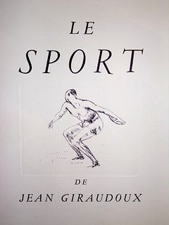 (SEGONZAC, ANDRÉ DUNOYER DE.) Giraudoux, Jean. Le Sport. etchings, drawing .