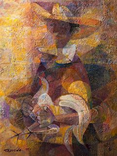 Romeo V. Tabuena, (Filipino, b. 1921), Man with Bird, 1968
