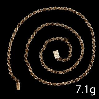 ANTIQUE GEORGIAN TWISTER ROPE LINK NECKLACE,