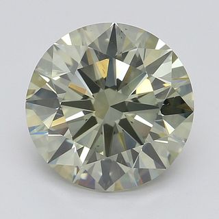 2.01 ct, Natural Fancy Grayish Greenish Yellow Even Color, SI1, Round cut Diamond (GIA Graded), Appraised Value: $21,900 