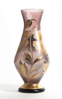 An Enameled Glass Vase, Height 12 1/2 inches.