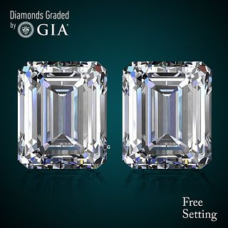 4.02 carat diamond pair, Emerald cut Diamonds GIA Graded 1) 2.01 ct, Color E, VVS1 2) 2.01 ct, Color F, VVS1. Appraised Value: $180,800 
