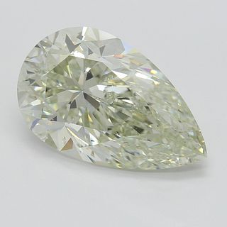 4.01 ct, Natural Light Green Yellow Color, SI2, Pear cut Diamond (GIA Graded), Appraised Value: $109,000 