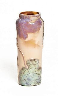 A French Cameo Glass Vase, Height 6 1/4 inches.