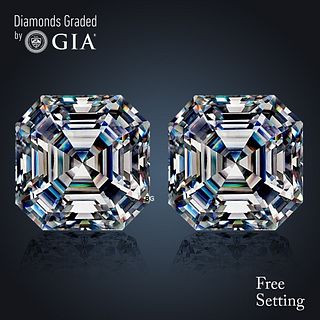 4.02 carat diamond pair, Square Emerald cut Diamonds GIA Graded 1) 2.01 ct, Color H, VVS2 2) 2.01 ct, Color H, VS1. Appraised Value: $119,700 