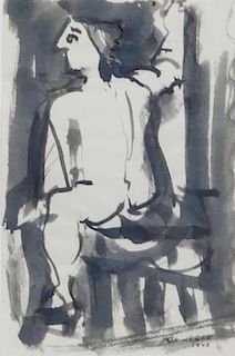 * Max Weber, (American, 1881-1961), Seated Nude, 1948
