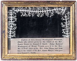 By Tradition, Framed Fragment of General George Washington's Waistcoat