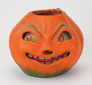 Halloween paper mache candy container