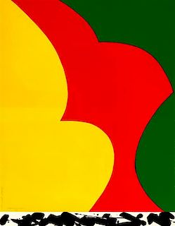* Matsumi Kanemitsu, (American, b. 1922), Composition in Yellow, Red, and Green, 1968