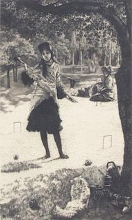 James Jacques Joseph Tissot, (French, 1836-1902), Le croquet, 1878