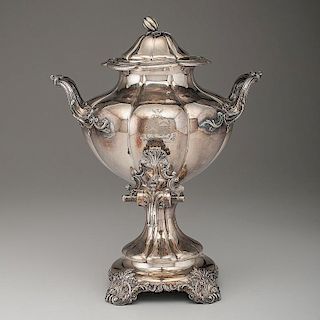 Silverplated Armorial Coffee Urn