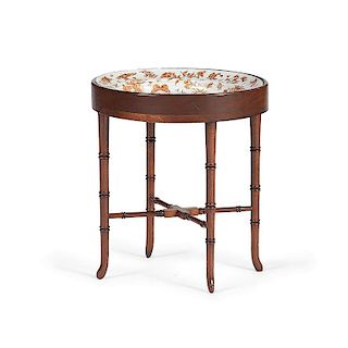 Walnut Wash Stand with Chinese Export Porcelain Tray
